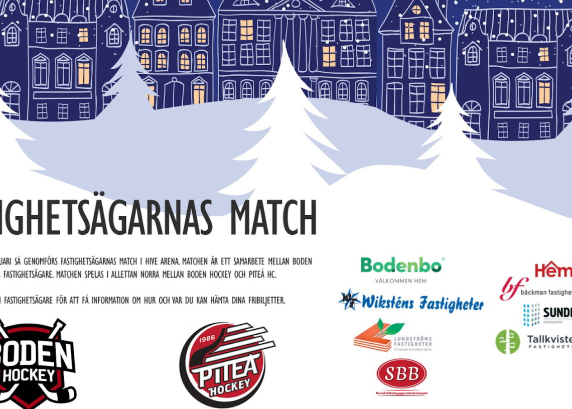 Gå på Boden hockey gratis Lördag den 21/1
