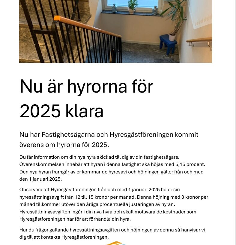Hyror för 2025 klara